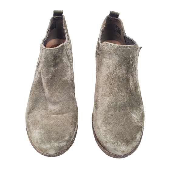 Clarks Artisan Wilrose Jade Olive Taupe Suede Leather Boots Size 8.5 - Picture 5 of 11